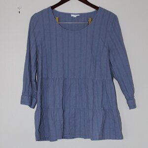 J. Jill Periwinkle Blue Tiered Cotton Tunic – Size Small